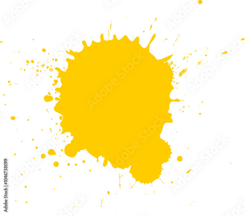 yellow watercolor brush dropped painting splash splatter grunge graphic element
