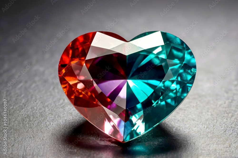 Faceted gemstone in heart shape Faceted gemstone in heart shape