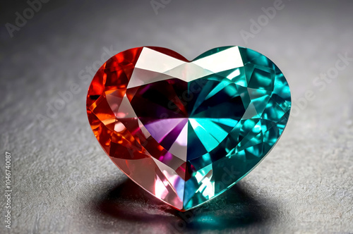 Faceted gemstone in heart shape