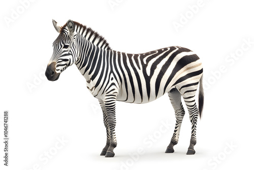 Zebra isolated on white background