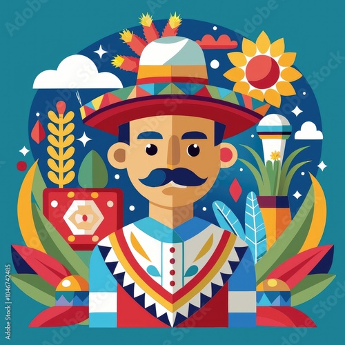 Flat background for national hispanic heritage month 