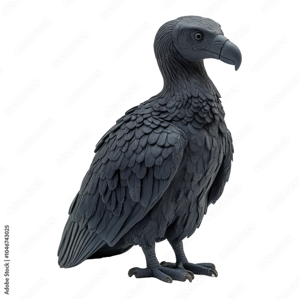 Fototapeta premium Isolated Black Vulture on Transparent Background