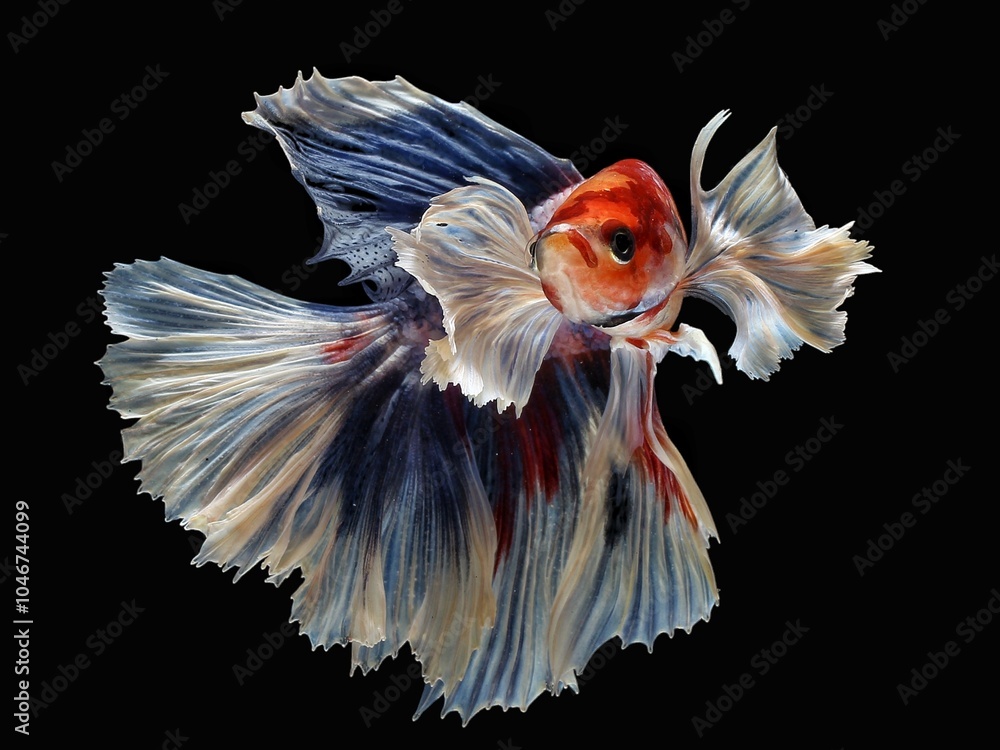 Potrait dancing halfmoon bettafish dumbo ear on black background, 25 October 2024 Indonesia Potrait dancing halfmoon bettafish dumbo ear on black background, 25 October 2024 Indonesia