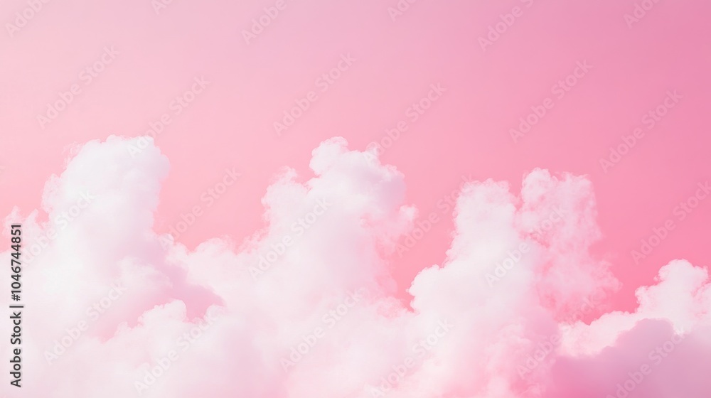 Photo of, Pink background with soft pastel colored clouds for design, banner template Photo of, Pink background with soft pastel colored clouds for design, banner template