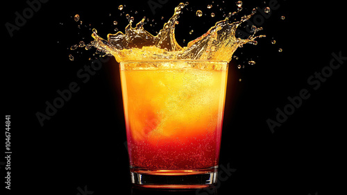 Crown-Like Splash of Tequila Sunrise Cocktail.