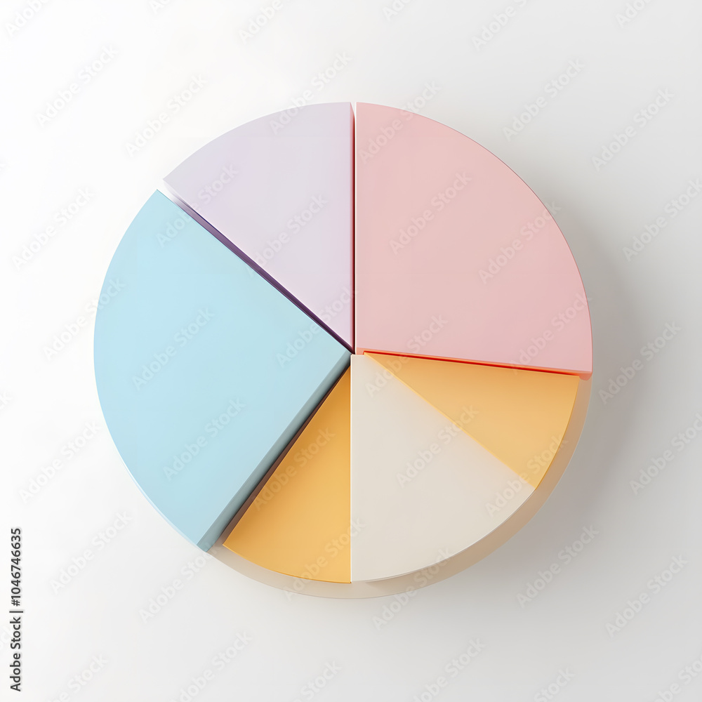 Top view 3d pie chart isolated on white Top view 3d pie chart isolated on white