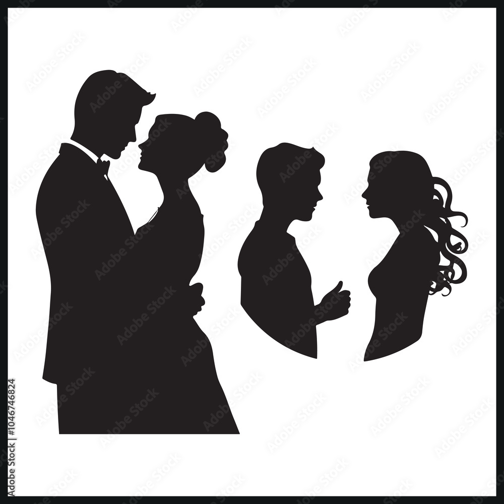 Vector silhouette of couple symbol Vector silhouette of couple symbol
