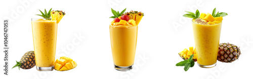 Tropical Smoothies on Transparent Background