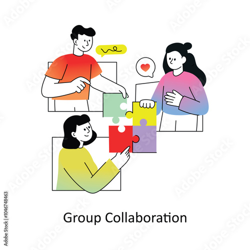 Group Collaboration  Flat Style Design Vector illustration. Stock illsutration. 