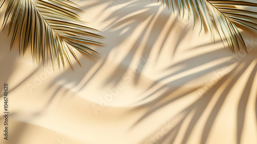 Abstract Shadows of Palm Leaves on Sandy Background photo