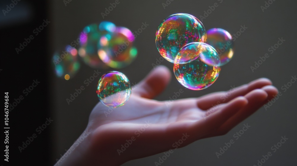 Floating Holographic Bubbles Over a Hand Floating Holographic Bubbles Over a Hand