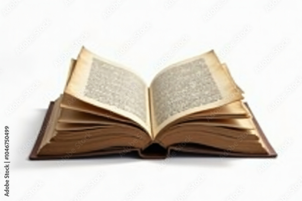 medieval book worn pages sits isolated stark white backdrop medieval book worn pages sits isolated stark white backdrop
