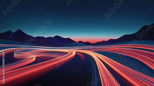 Glowing Dynamic Lines in a Vibrant Background