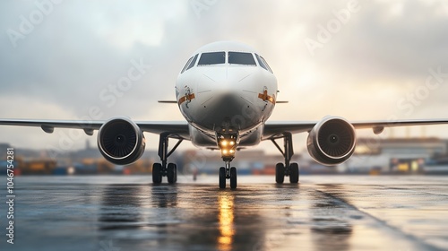 Skilled mechanic carefully cleaning and inspecting the exhaust system of a small aircraft in a professional repair workshop or hangar