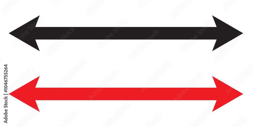 Double arrow icon set. Two side arrows icon symbol. left and right long arrows icon. Double arrows icon isolated on white background. vector illustration. Double arrow icon set. Two side arrows icon symbol. left and right long arrows icon. Double arrows icon isolated on white background. vector illustration.