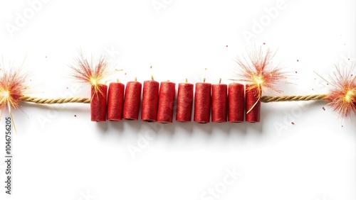 firecracker string isolated on white background