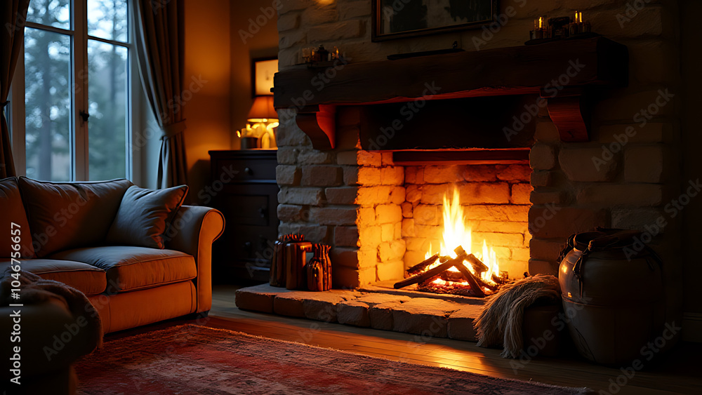 The fireplace had a warm glowing ambiance that drew everyone in for relaxation and comfort on cold winter nights. The fireplace had a warm glowing ambiance that drew everyone in for relaxation and comfort on cold winter nights.