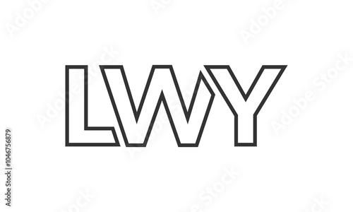 LWY logo design template with strong and modern bold text. Initial based vector logotype featuring simple and minimal typography. Trendy company identity.