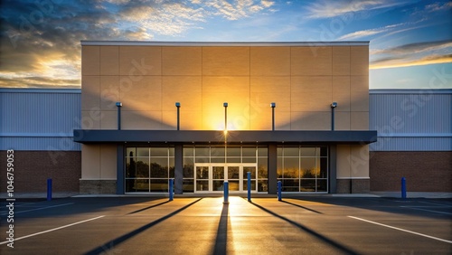 Front entrance to a Walmart superstore silhouette