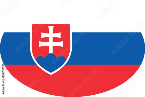 Oval shaped national flag of the European country of SLOVAKIA