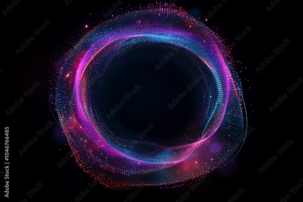 Creative digital tech circle on dark background. Big data Creative digital tech circle on dark background. Big data