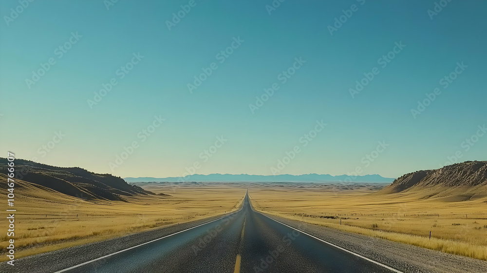 Fototapeta premium Expansive Road Stretching into the Horizon