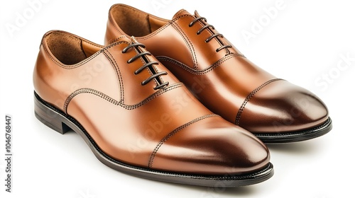 Wallpaper Mural polished men shoes on a white background, showcasing classic craftsmanship and refined style Torontodigital.ca