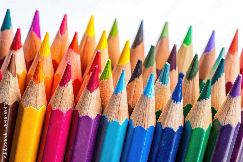 Vibrant Set of Colored Pencils on Crisp White Background - Perfect for Art Supplies, Creative Projects, and Educational Use | High-Quality Architectural Photography Vibrant Set of Colored Pencils on Crisp White Background - Perfect for Art Supplies, Creative Projects, and Educational Use | High-Quality Architectural Photography