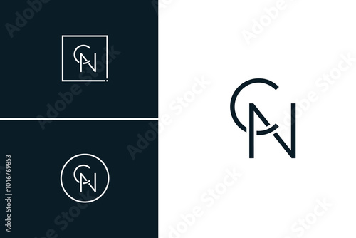 Vector Template for Initial Letter CN Logo - Elegant Monogram Logo for Alphabet C and N