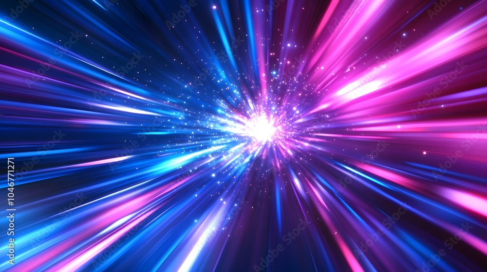 Neon light windows moving in to deep space center zoom effect, bright blue and pink. futuristic explosion of colors in the shape of blue windows. Modern futuristic. pattern-like scape. Background Neon light windows moving in to deep space center zoom effect, bright blue and pink. futuristic explosion of colors in the shape of blue windows. Modern futuristic. pattern-like scape. Background