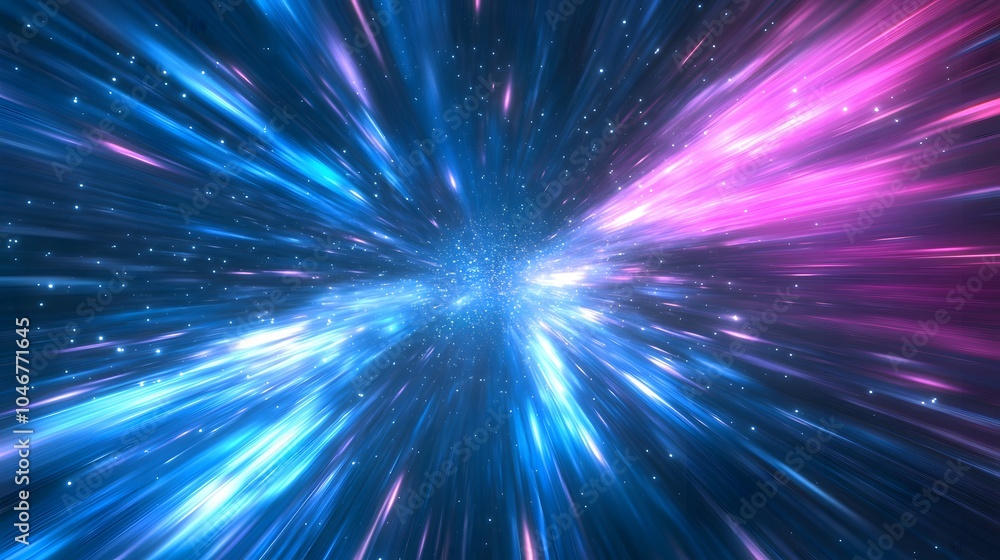 Neon light windows moving in to deep space center zoom effect, bright blue and pink. futuristic explosion of colors in the shape of blue windows. Modern futuristic. pattern-like scape. Background Neon light windows moving in to deep space center zoom effect, bright blue and pink. futuristic explosion of colors in the shape of blue windows. Modern futuristic. pattern-like scape. Background