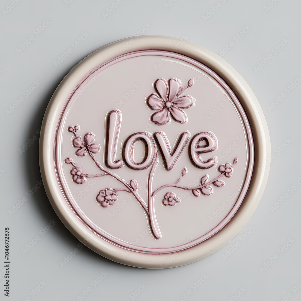 Elegant pink wax seal with Elegant pink wax seal with