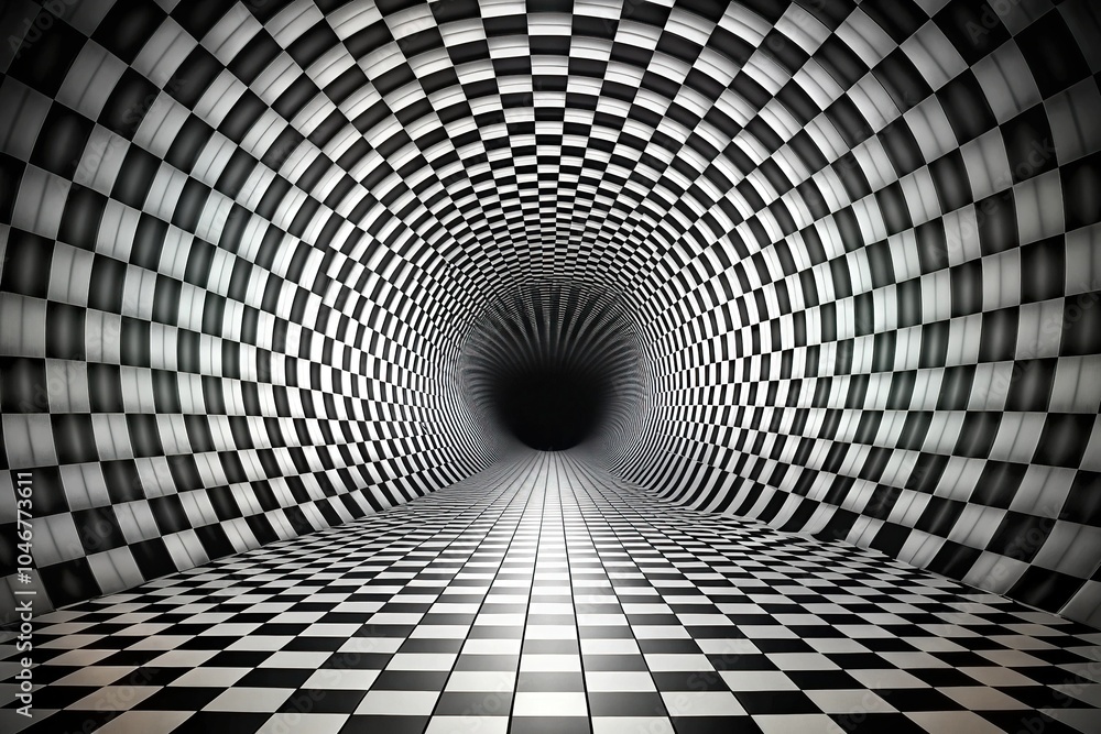 optical illusion tunnel black and white op art tunnel Low Angle optical illusion tunnel black and white op art tunnel Low Angle