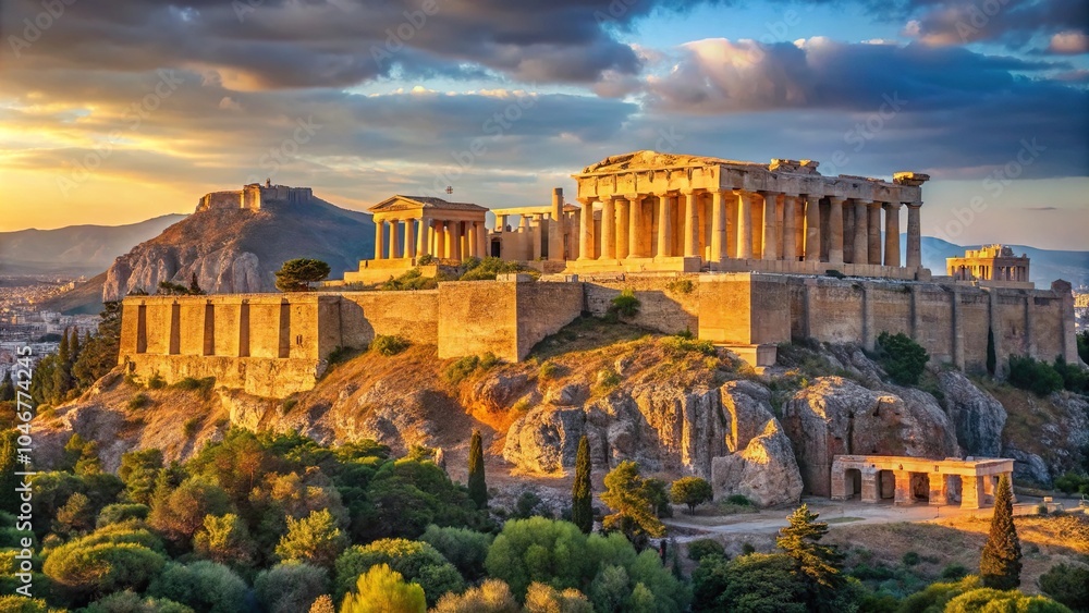 Fototapeta premium panoramic view of the beautiful Acropolis in Rhodes