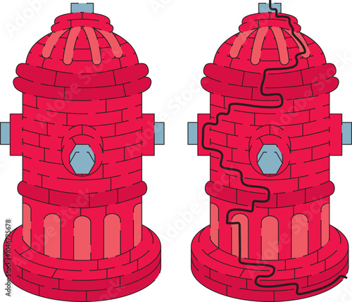 Hydrant maze for kids with solution