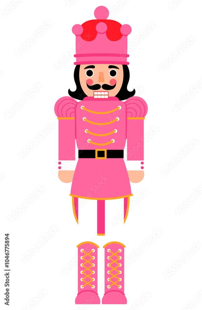 Nutcracker Soldier in Pink Uniform iIllustration Nutcracker Soldier in Pink Uniform iIllustration