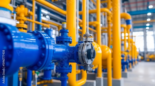 Obraz na płótnie Exploring the intricacies of industrial pipeline systems a comprehensive look at modern engineering and infrastructure development in the factory environment w salonie