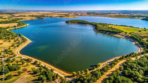 Scenic view of Tilted Angle Lake Lawtonka supplying water for Fort Sill and Lawton photo