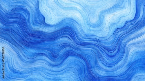 Flowing Waves of Blue Abstract Art