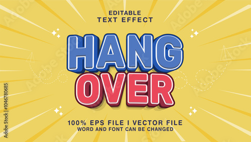 editable hang over text effect.typhography logo