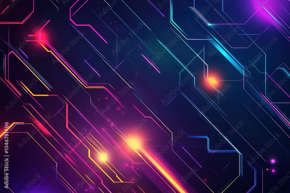Repeating tech grid background with vibrant neon accents and sharp outlines Repeating tech grid background with vibrant neon accents and sharp outlines