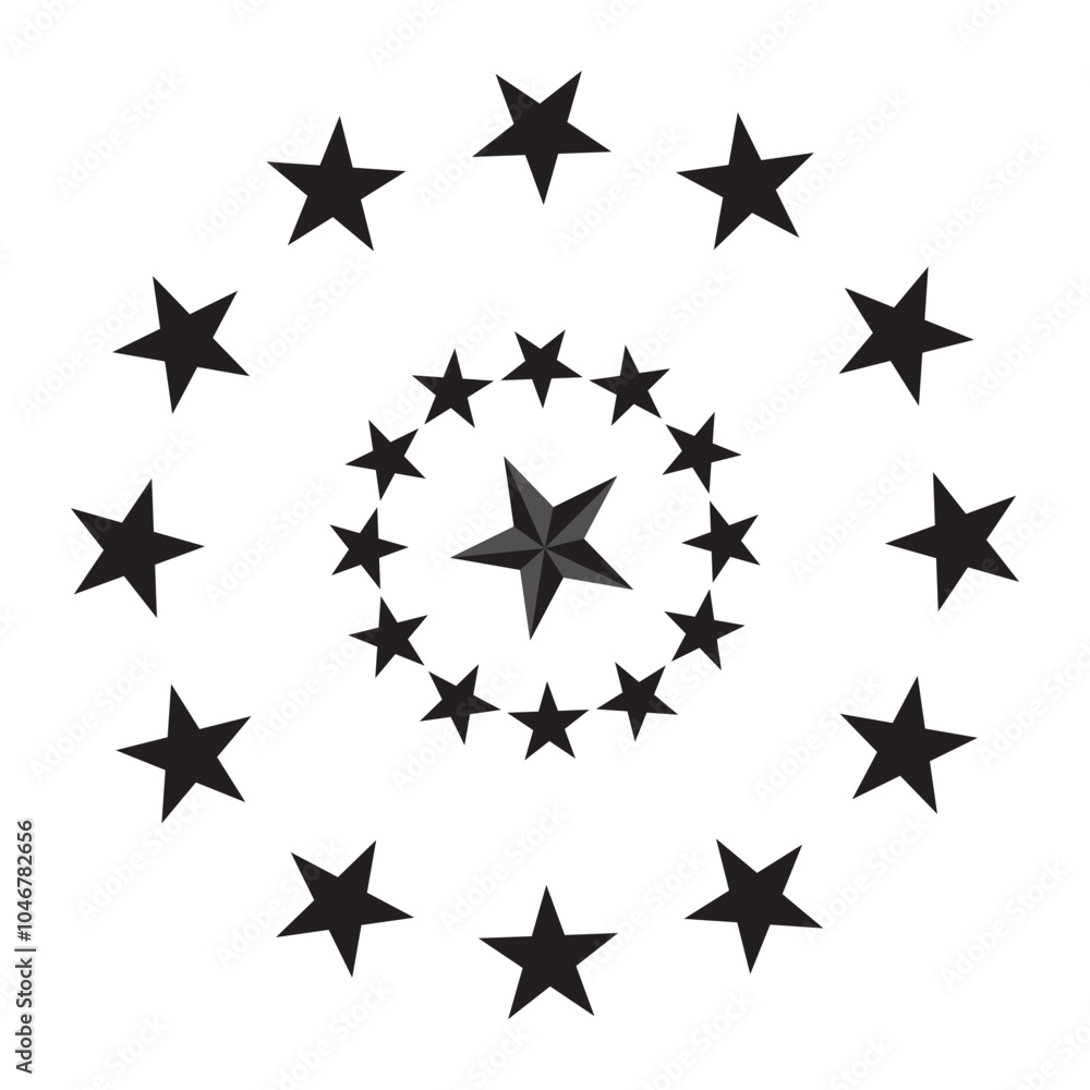 Star frame icon isolated on a white background. Circle round vintage Star shape. Vector illustration. Star frame icon isolated on a white background. Circle round vintage Star shape. Vector illustration.