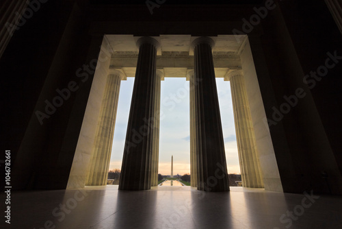 The President's morning view out onto America's Front Yard, National Mall, Washington DC