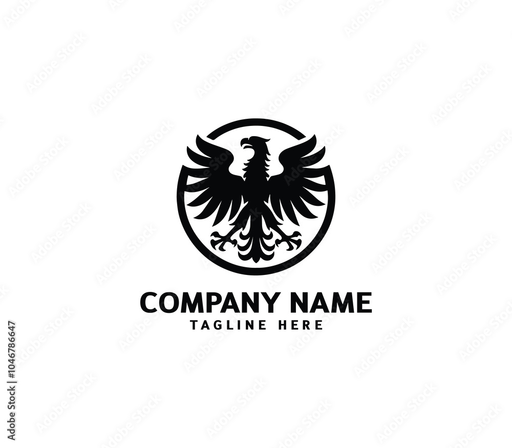 Fototapeta premium Vector polish eagle silhouette logo. Heraldic eagle logo. Modern eagle logo design concept symbol