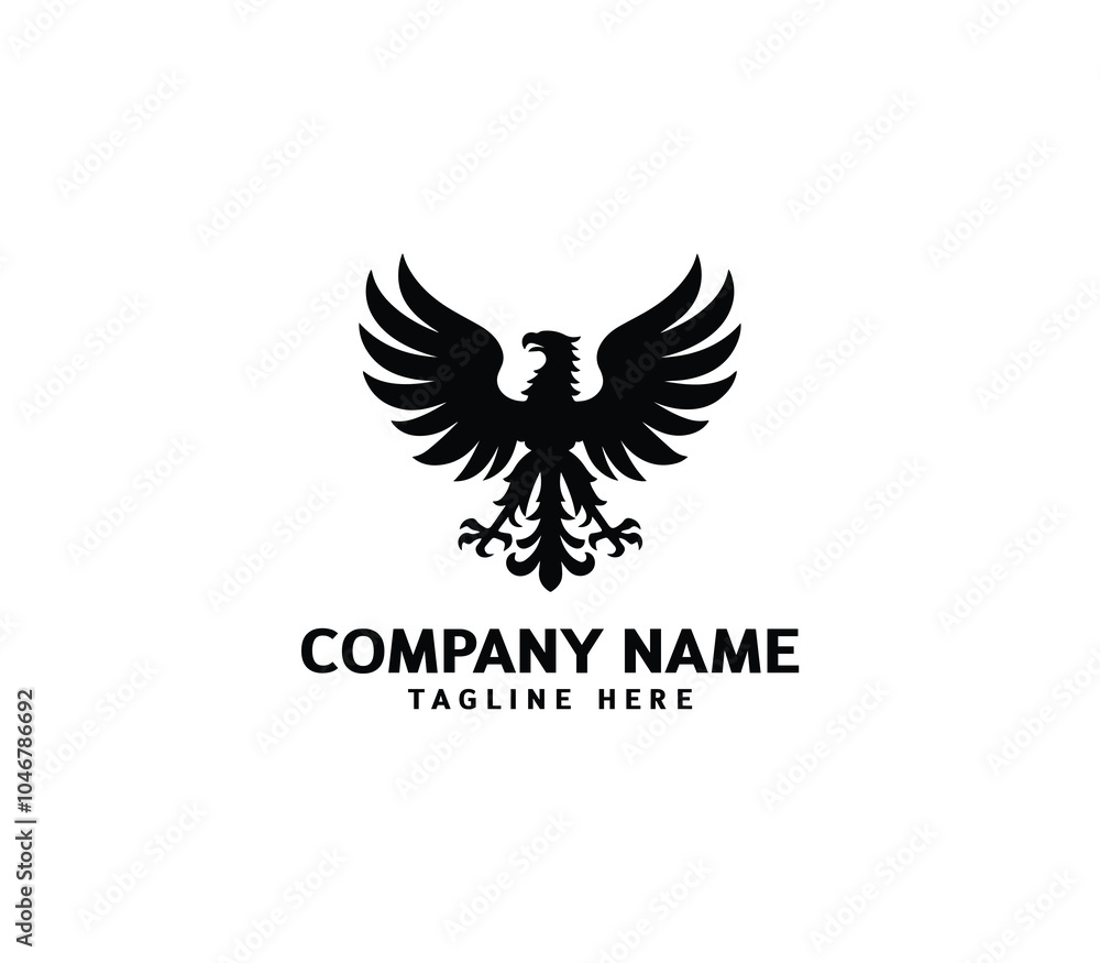 Fototapeta premium Vector polish eagle silhouette logo. Heraldic eagle logo. Modern eagle logo design concept symbol