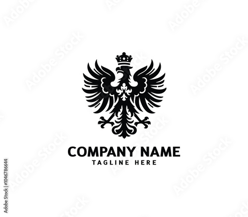 Vector polish eagle silhouette logo. Heraldic eagle logo. Modern eagle logo design concept symbol
