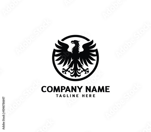 Vector polish eagle silhouette logo. Heraldic eagle logo. Modern eagle logo design concept symbol