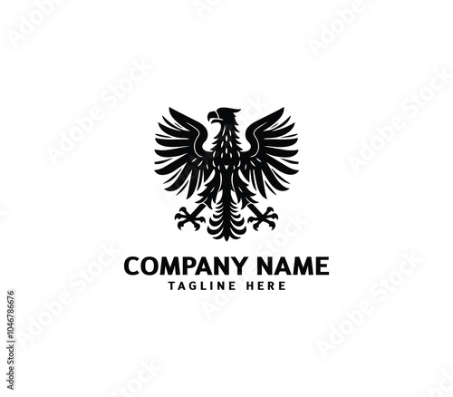 Vector polish eagle silhouette logo. Heraldic eagle logo. Modern eagle logo design concept symbol