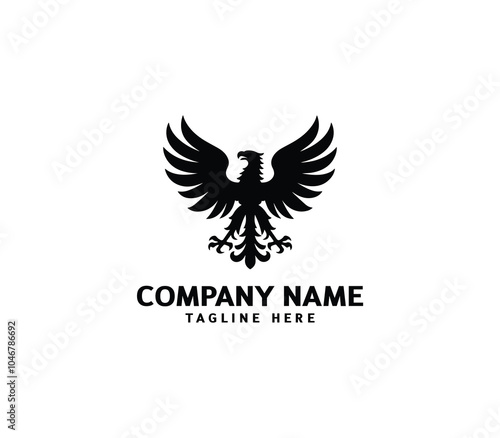 Vector polish eagle silhouette logo. Heraldic eagle logo. Modern eagle logo design concept symbol