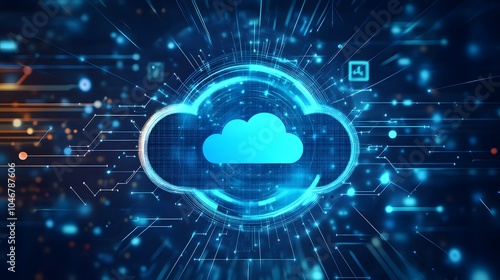 Wallpaper Mural 
Cloud computing concept,cloud for transfer data.Cloud computing, big data center, future infrastructure, digital ai concept. Virtual hosting symbol,icon. upload download.Virtual hosting symbol. Torontodigital.ca